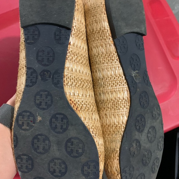 Tory Burch Revia raffia straw ballet - navy blue natural straw - Picture 3 of 6